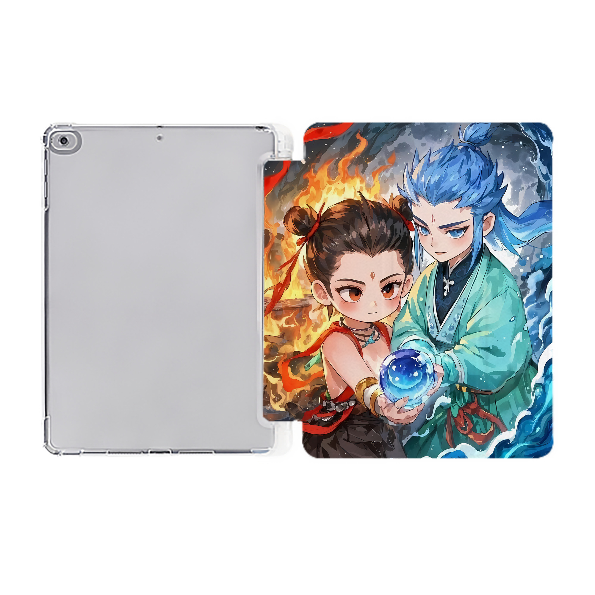 （画像用） Ne Zha 2 ナタ 魔童の大暴れ IPad ケース ペン収納付き 三つ折りスタンド PUレザー×シリコン 対応機種9.5/10.5/10.9インチ